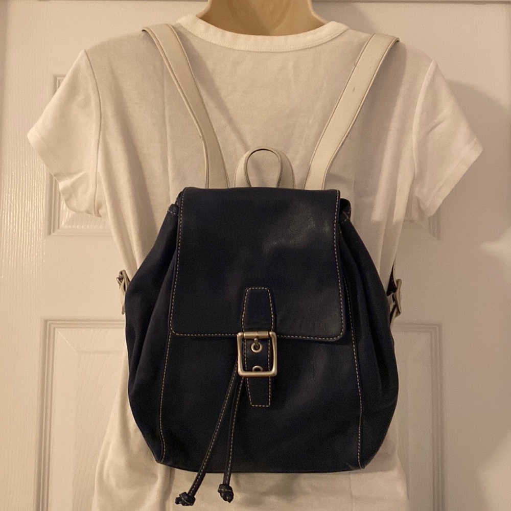 Coach backpack purse! Navy and white